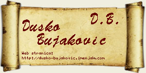Duško Bujaković vizit kartica